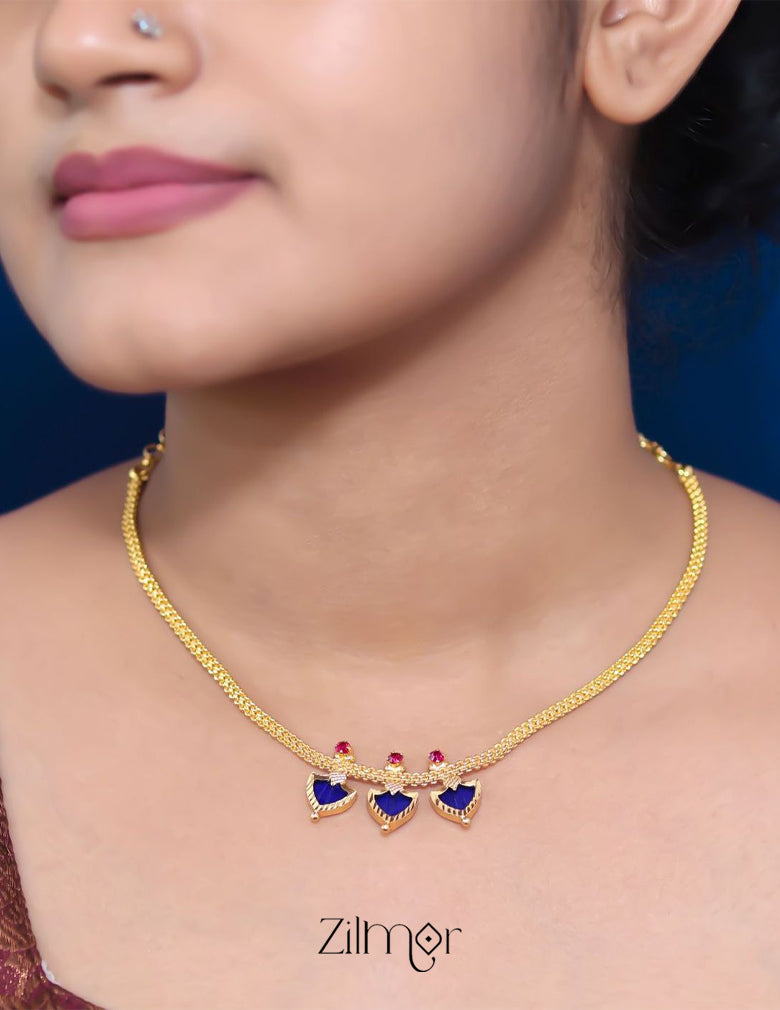 KY101151 - Simple Three Petals Palakka Necklace 2-Zilmor