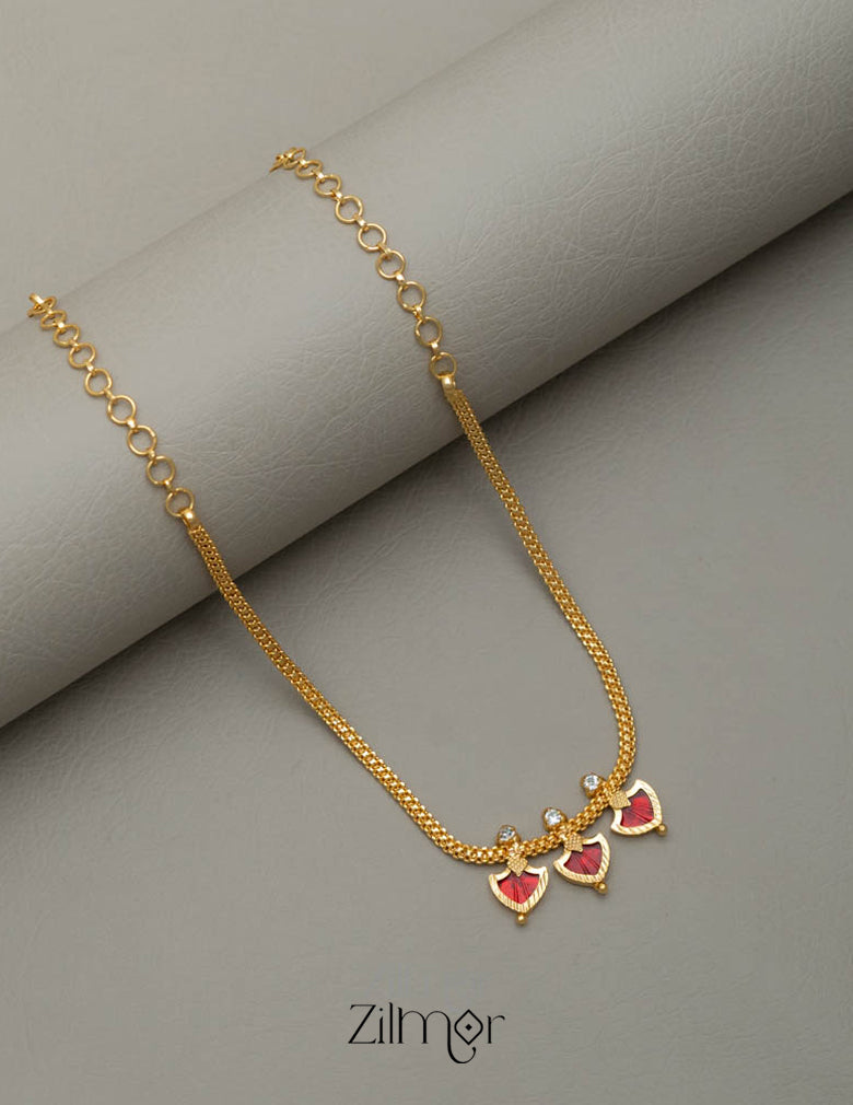KY101151 - Simple Three Petals Palakka Necklace