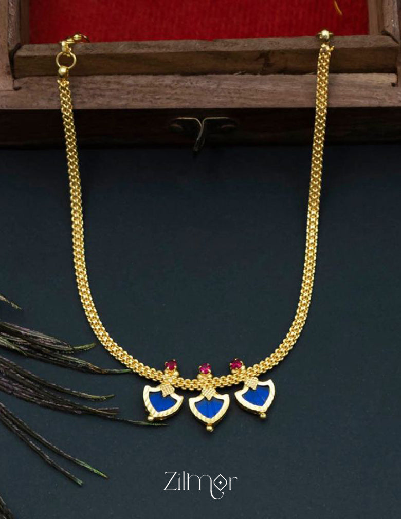 KY101151 - Simple Three Petals Palakka Necklace 4-Zilmor