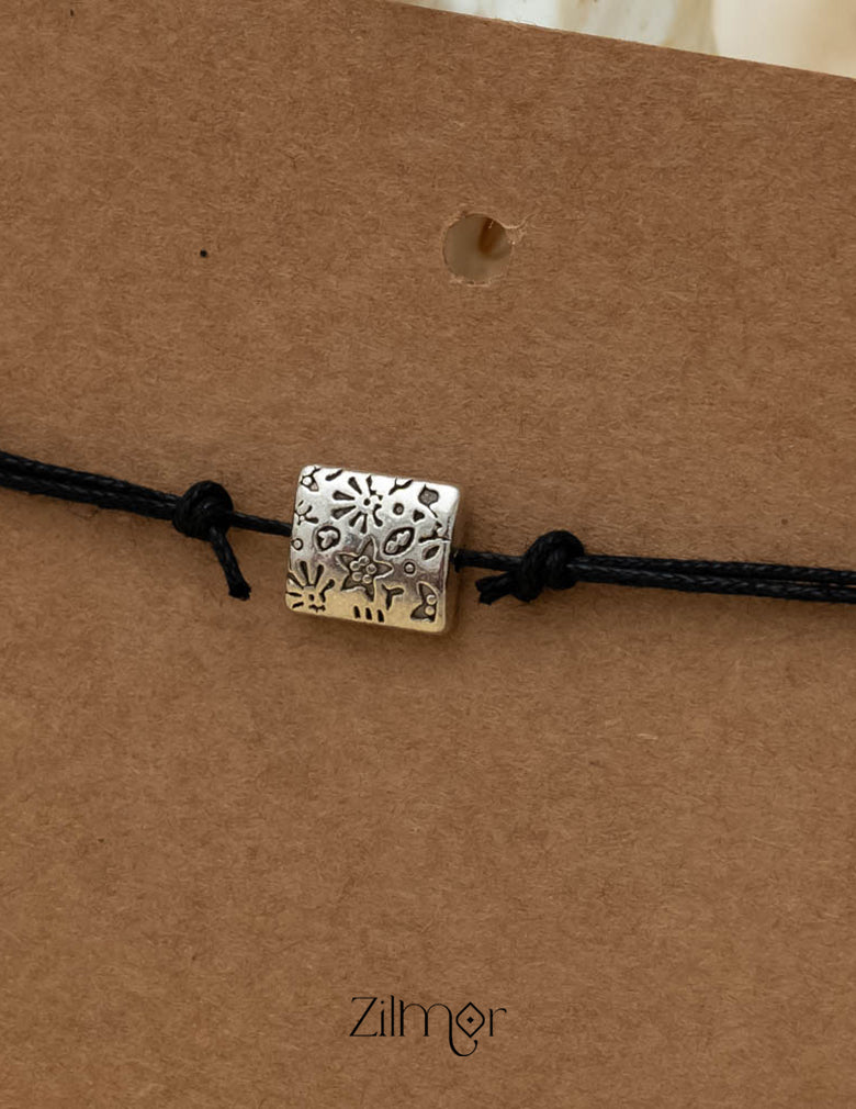 KY101155 - Oxidized Rectangle Anklet 3-Zilmor