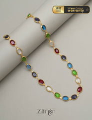 KY101482 -  Multi Color Semi Precious Stone Long Necklace 1-Zilmor