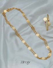 KY101503 - Gold tone Kaashu Necklace with Bangle 4-Zilmor
