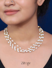 KY101533 - Pearl  short Necklace 1-Zilmor