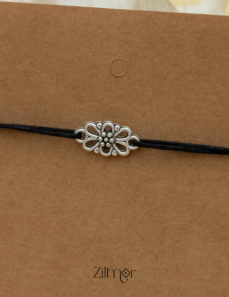 KY101720 - Silver Plated Charm Thread Anklet 2-Zilmor