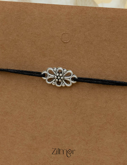 KY101720 - Silver Plated Charm Thread Anklet 2-Zilmor