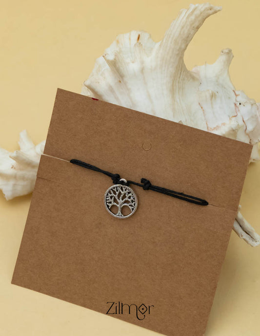 KY101736 - Silver Plated Charm Thread Anklet