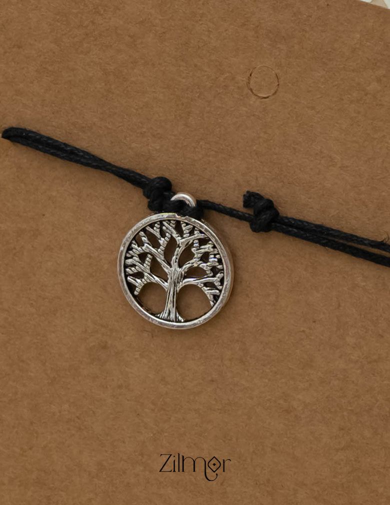 KY101736 - Silver Plated Charm Thread Anklet 2-Zilmor