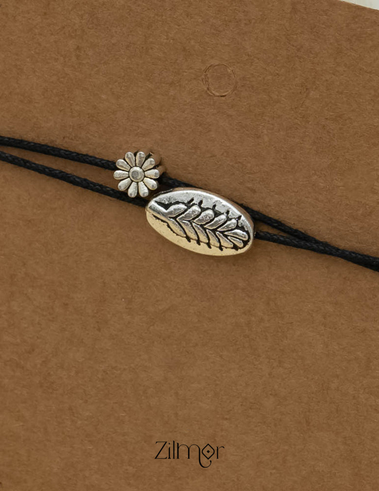 KY101737 - Silver Plated Charm Thread Anklet 2-Zilmor