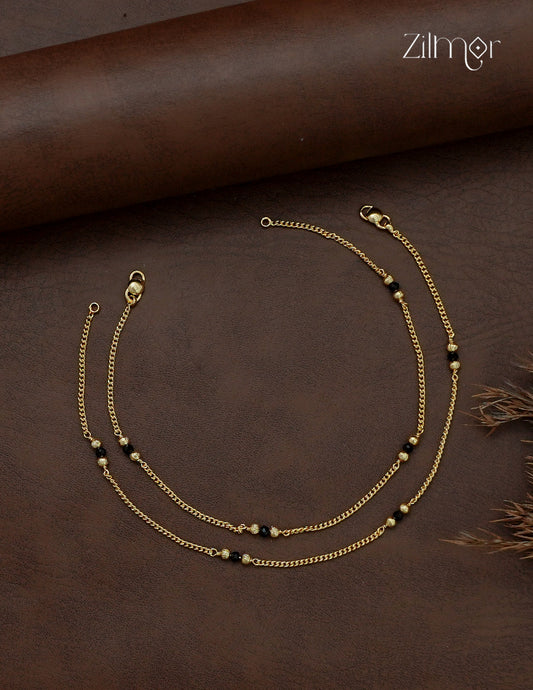 KY101750 - Gold Toned pair Anklet