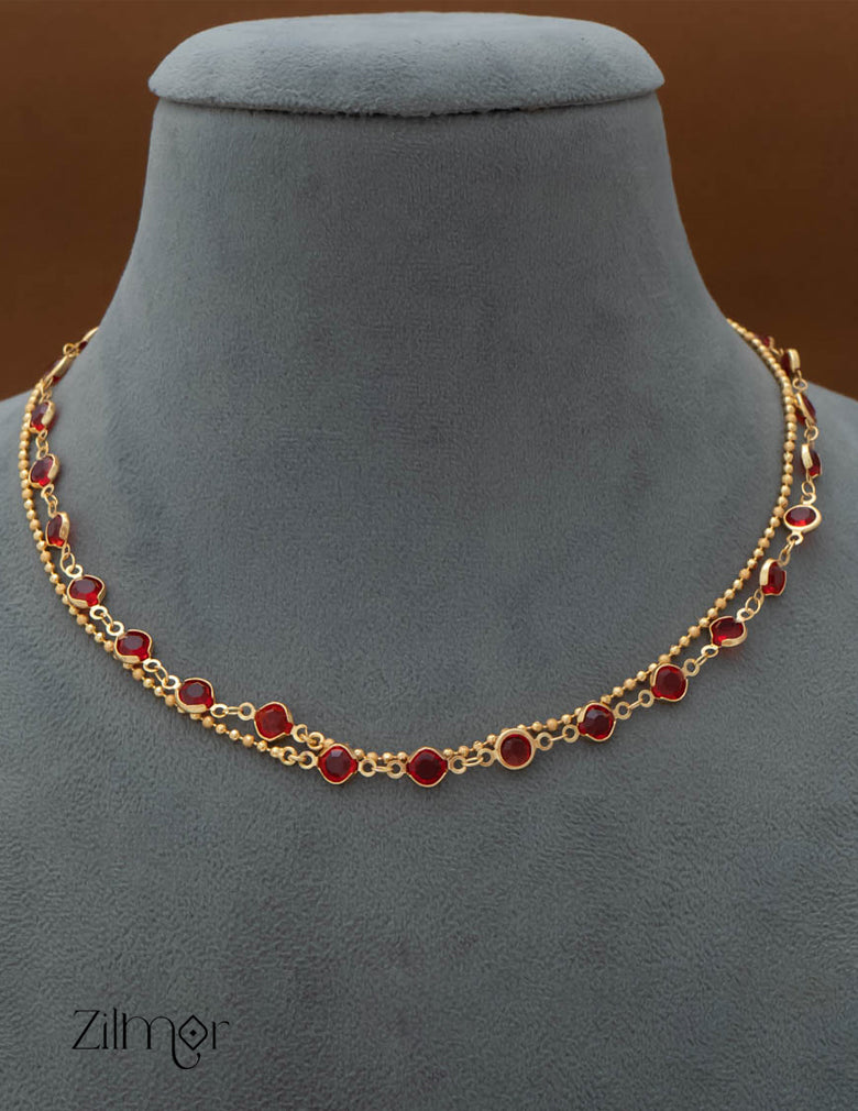 KY101782 - Simple Double layer Necklace Bracelet set 4-Zilmor