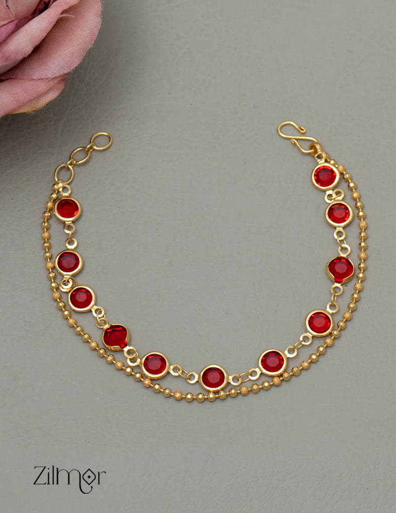 KY101782 - Simple Double layer Necklace Bracelet set 3-Zilmor