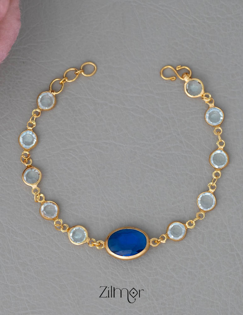 KY101906 - Gold Toned  Glossy Stone Bracelet 4-Zilmor