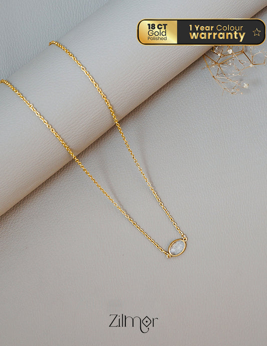 KY101959 - Simple Semi Precious Stone  Necklace