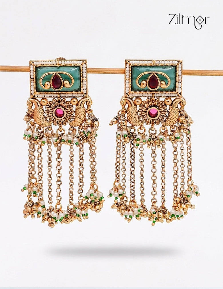 Kashmiri Earrings – Handcrafted Traditional Danglers - FS1012350