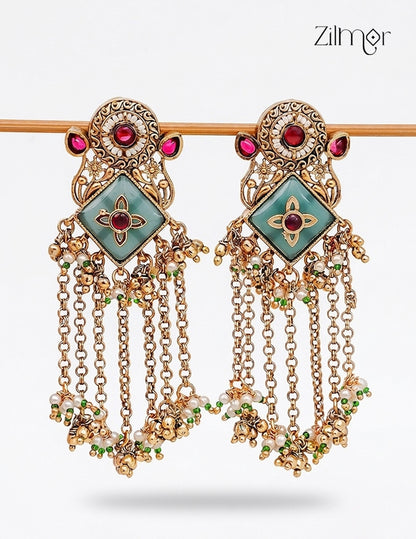 Kashmiri Earrings – Handcrafted Traditional Danglers - FS1012354