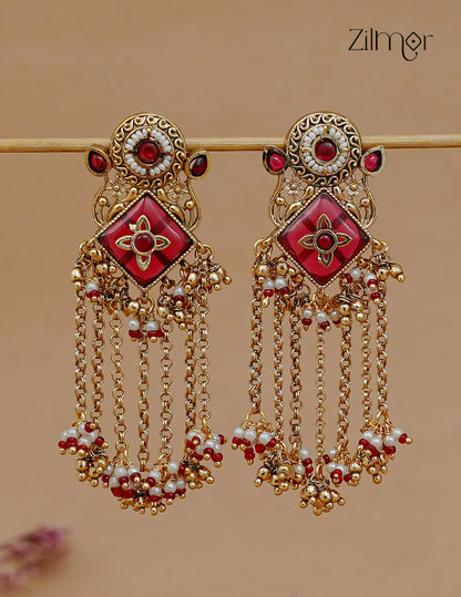 Kashmiri Earrings – Handcrafted Traditional Danglers - FS1012354