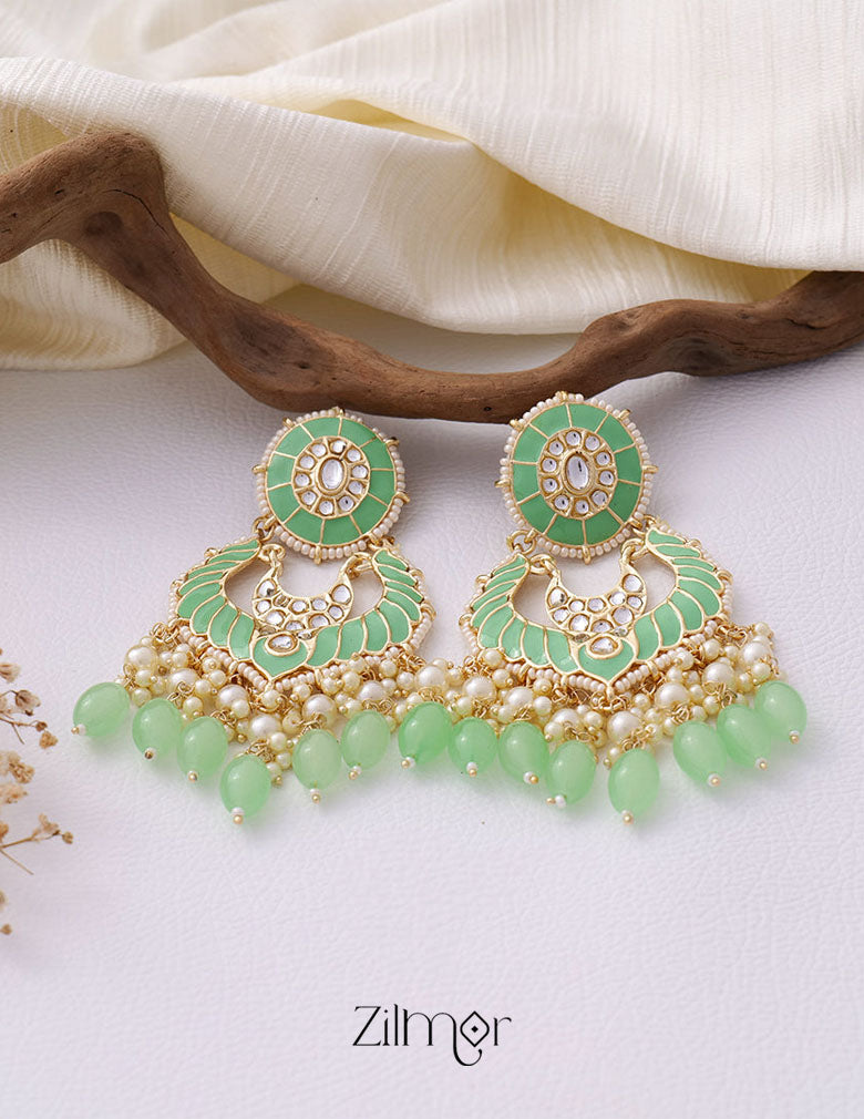 Kundan Enameled Earrings - FS100861 2-Zilmor