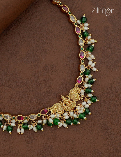 Premium Antique Lakshmi Choker Necklace & Earring Set - ZX1012394