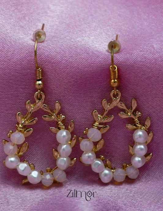 Leaf Design With Pearl and Beads Earrings - PT100260