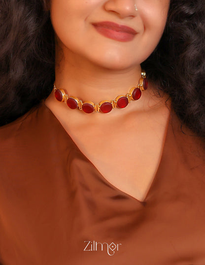 Liba - Multi Colour Natural Stone Necklace Earrings Set (color option) 13-Zilmor