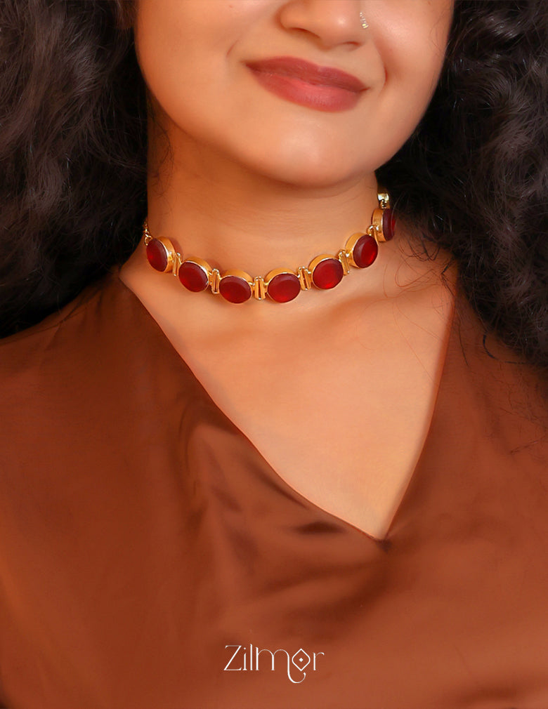 Liba - Multi Colour Natural Stone Necklace Earrings Set (color option) 13-Zilmor