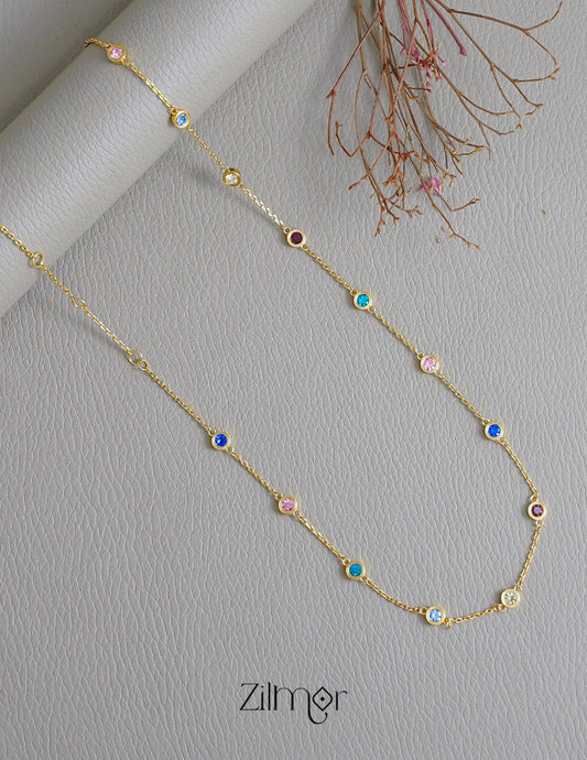 ZH1011731 -  Multi Color Stone Anti Tarnish Dailywear Necklace
