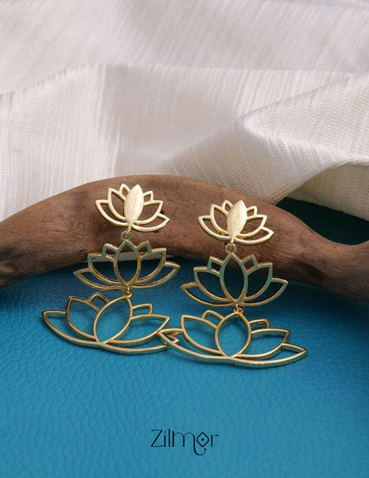 Matt Gold Finish Earrings - FS100132