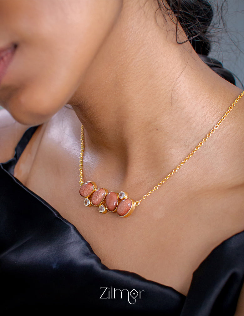 Minimalist Statement Stone Necklace - AS100739 2-Zilmor