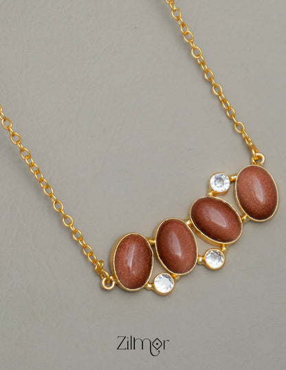 Minimalist Statement Stone Necklace - AS100739 4-Zilmor