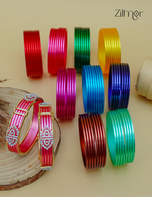 Multicolour with AD Interchangable Bangle Set - KA1012714