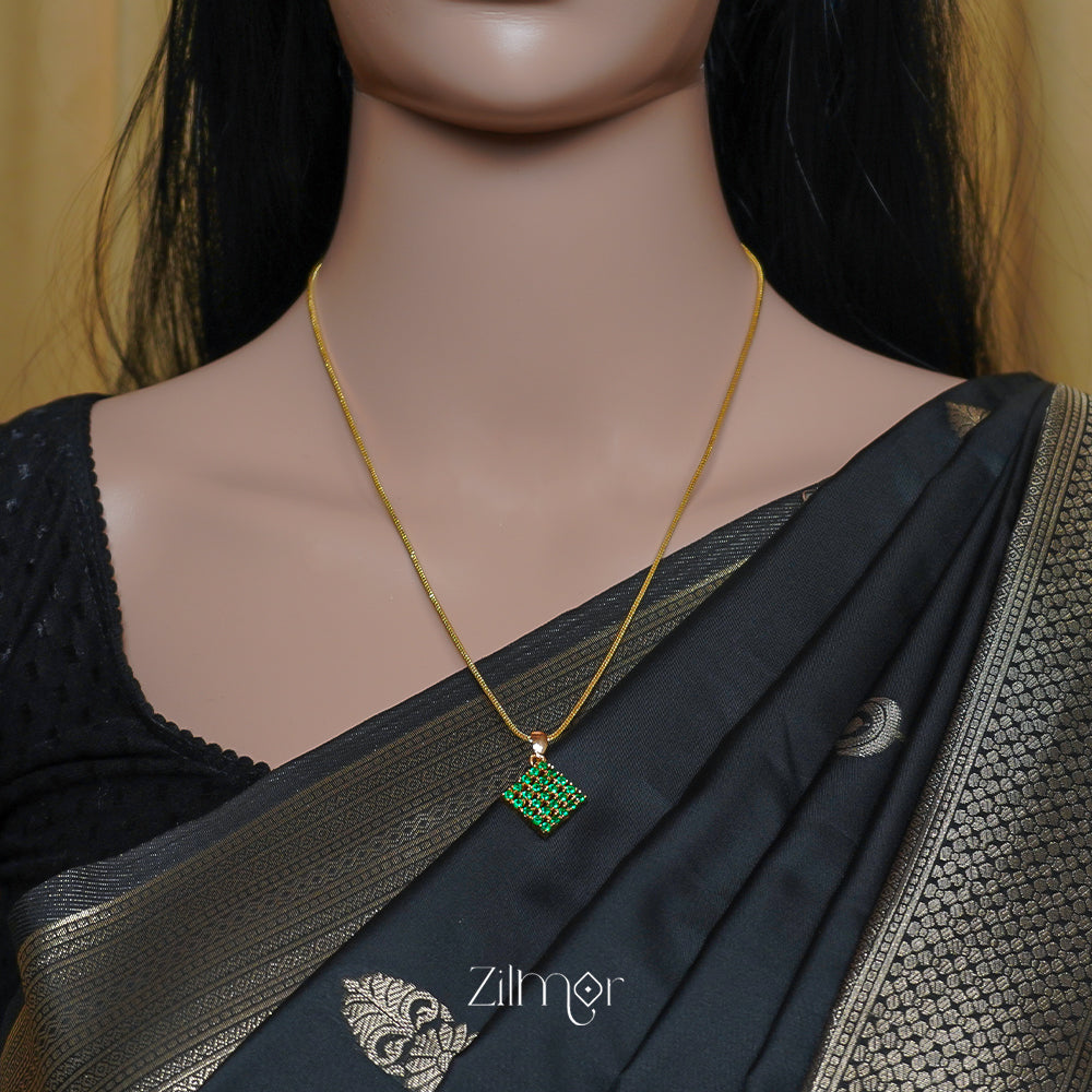 ZN1011523 -  Gold Tone AD Stone  Simple Necklace