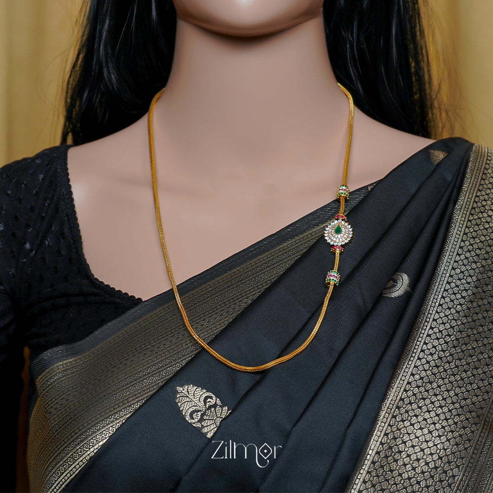 ZN1011525 -  AD  Stone  Thali Mogappu Chain Necklace