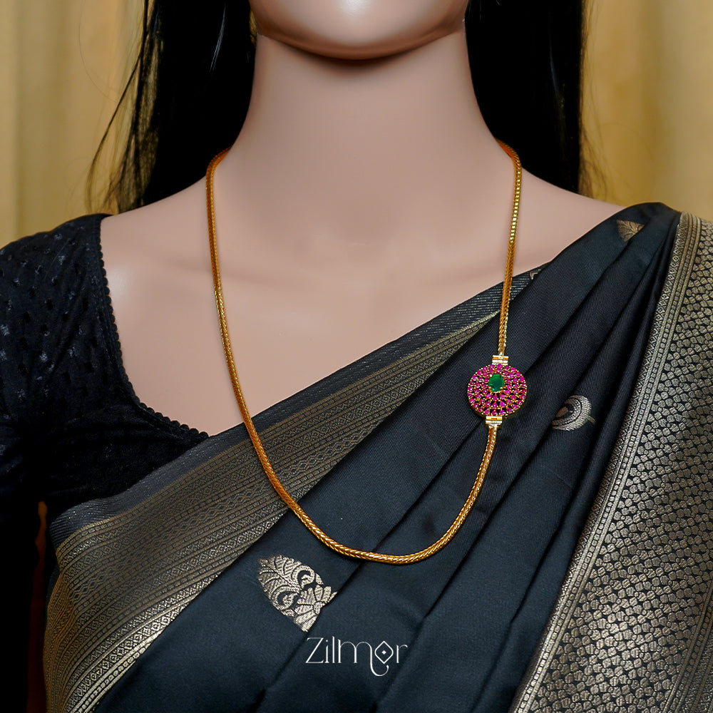 ZN1011526 -  AD  Stone  Thali Mogappu Chain Necklace