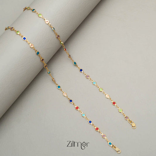 NG101176 - Gold Tone pair Anklet