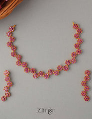 NV100896- AD Choker/Necklace with matching Earrings 2-Zilmor