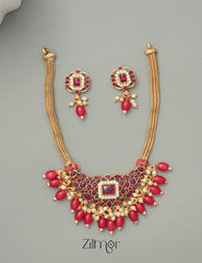 NV1011312 -  Beads Hanging Pendant Antique Necklace Earrings Set 2-Zilmor