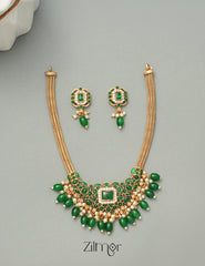 NV1011312 -  Beads Hanging Pendant Antique Necklace Earrings Set 3-Zilmor