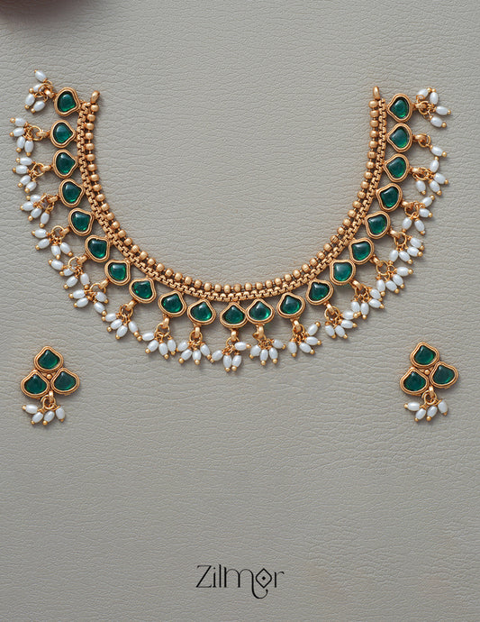 NV1011326 - Kemp Rice Pearl Hanging Necklace Earrings Set