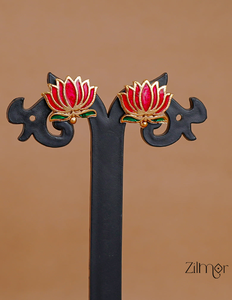 NV1011606 - Premium Antique  Lotus Necklace with Earrings 5-Zilmor