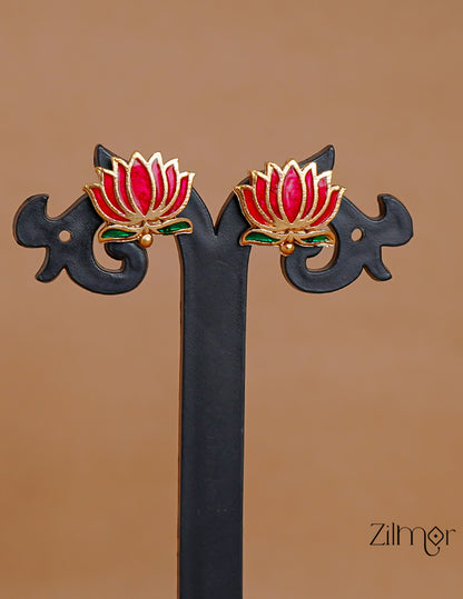 NV1011606 - Premium Antique  Lotus Necklace with Earrings 5-Zilmor