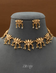 NV101693 - Lotus  Necklace Earrings set 3-Zilmor