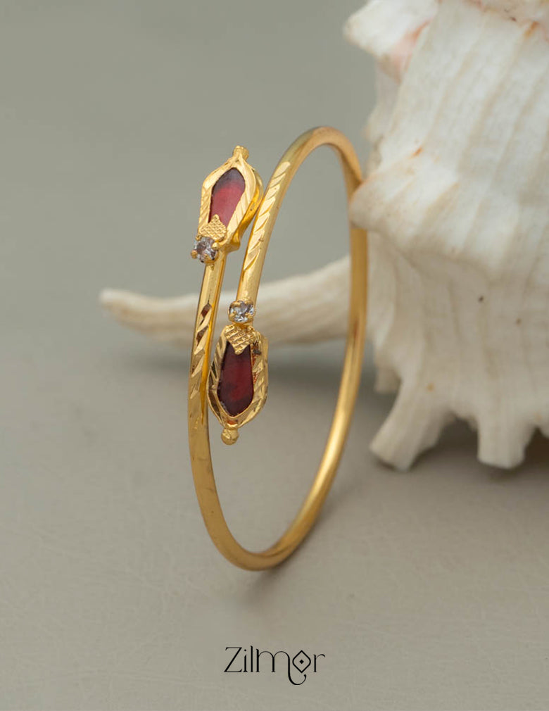 KY1011753 - Gold tone Lakshmi coin &Nagapadam Bangle Combo (color option) 7-Zilmor