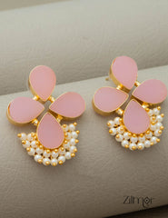 Natural Raw Stone Earring (color option) -  KE100446 2-Zilmor