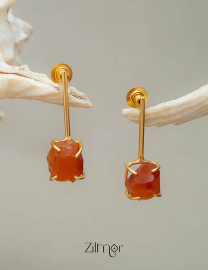Natural Raw Stone Earrings (color option)  - AS100418 3-Zilmor