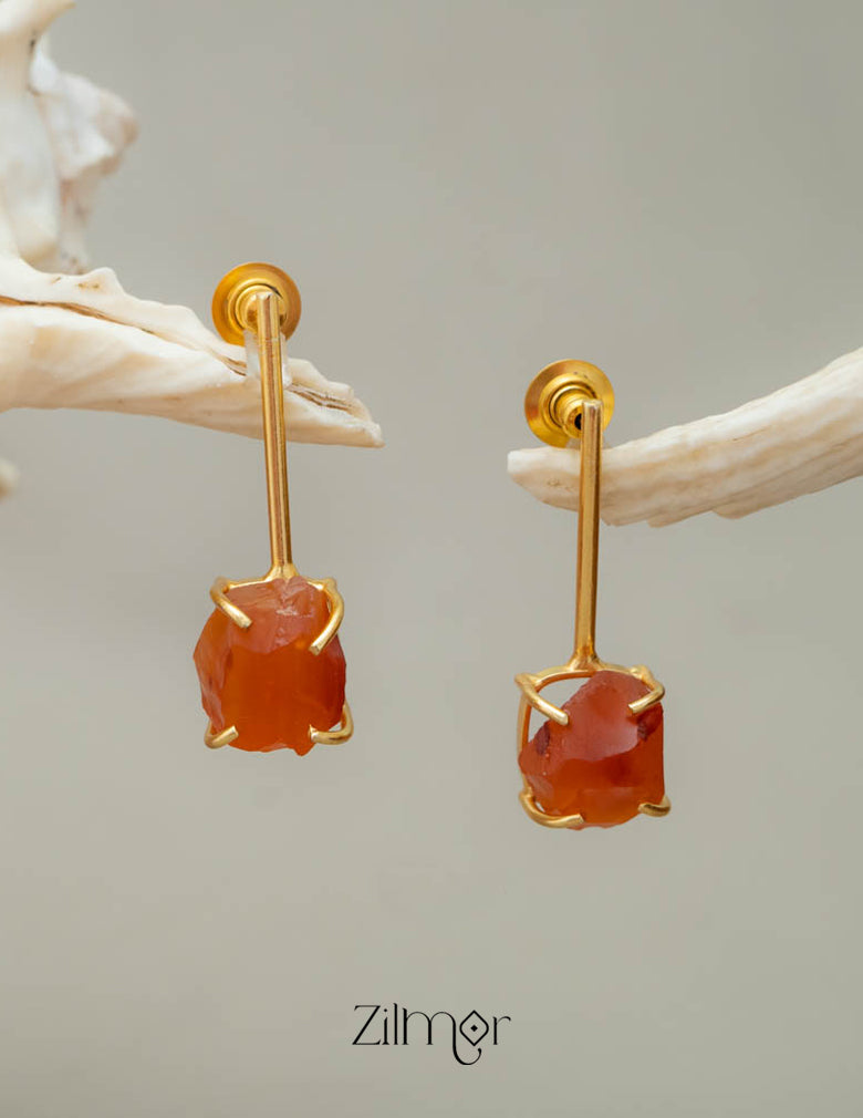 Natural Raw Stone Earrings (color option)  - AS100418 3-Zilmor