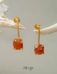 Natural Raw Stone Earrings (color option)  - AS100418 3-Zilmor