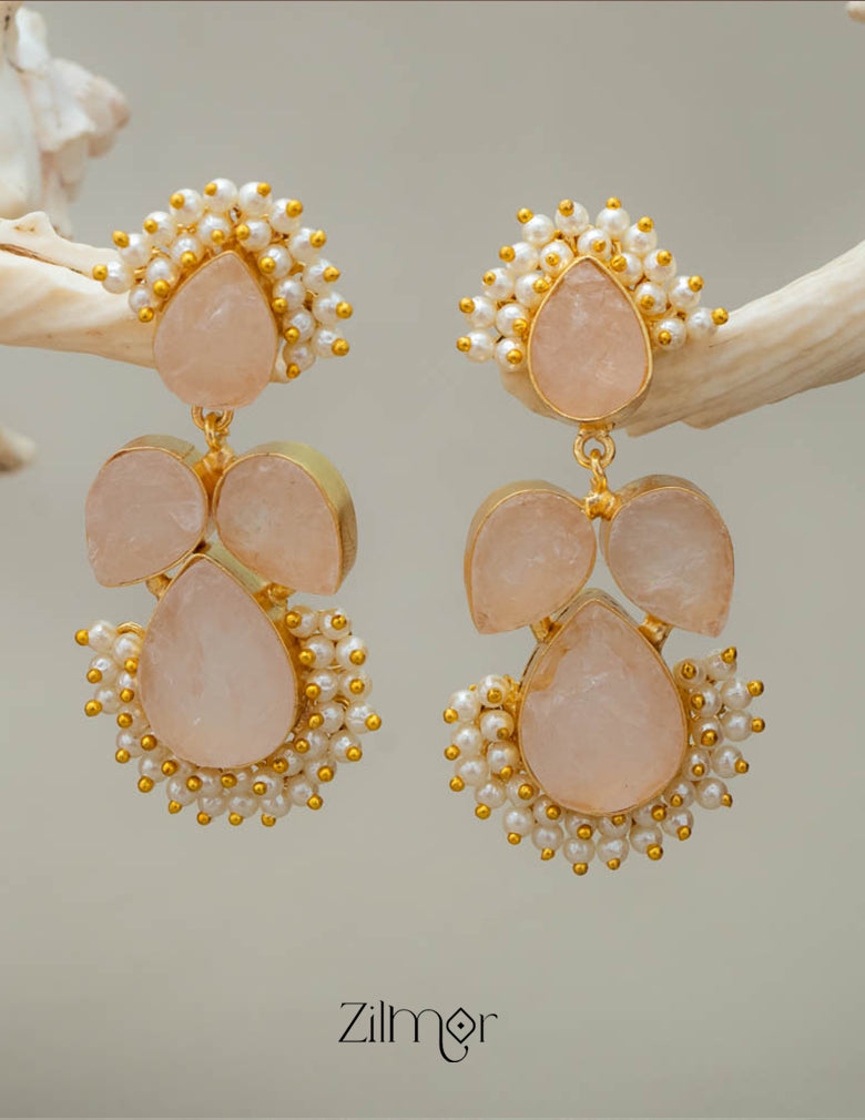 Natural Raw Stone Earrings (color option) KE100391 5-Zilmor