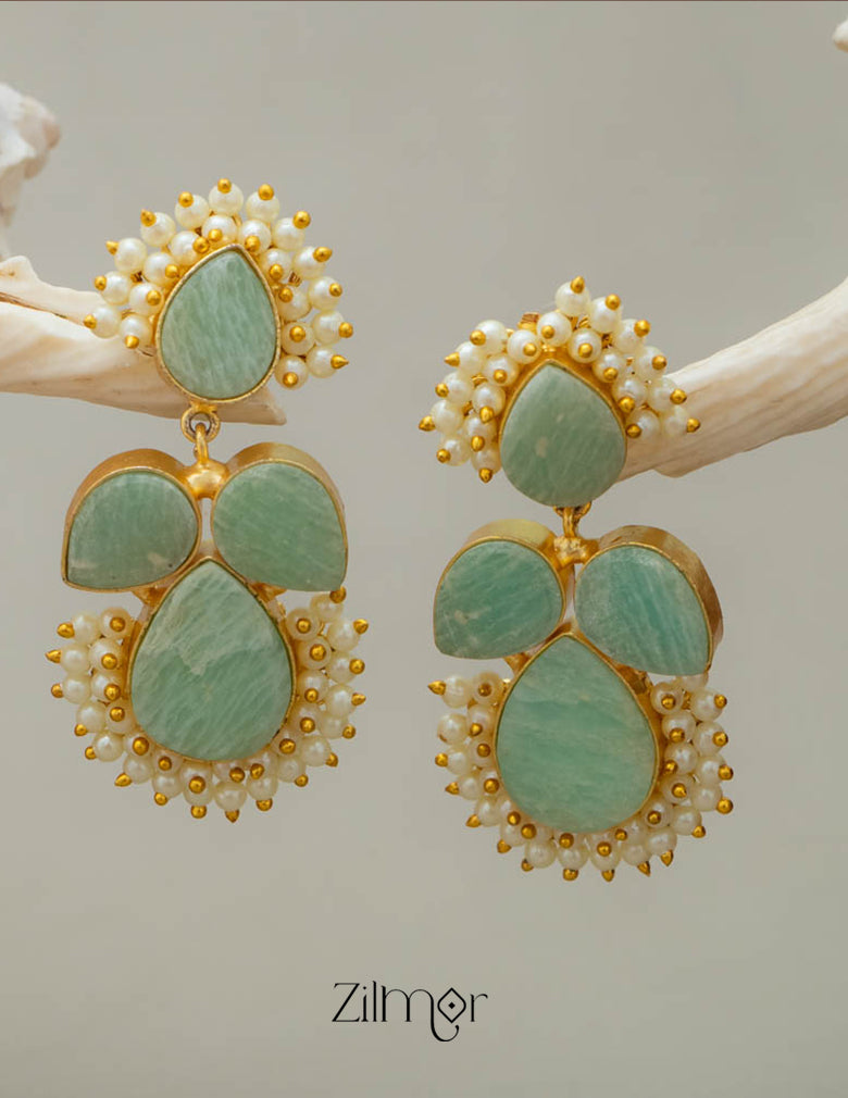 Natural Raw Stone Earrings (color option) KE100391 6-Zilmor