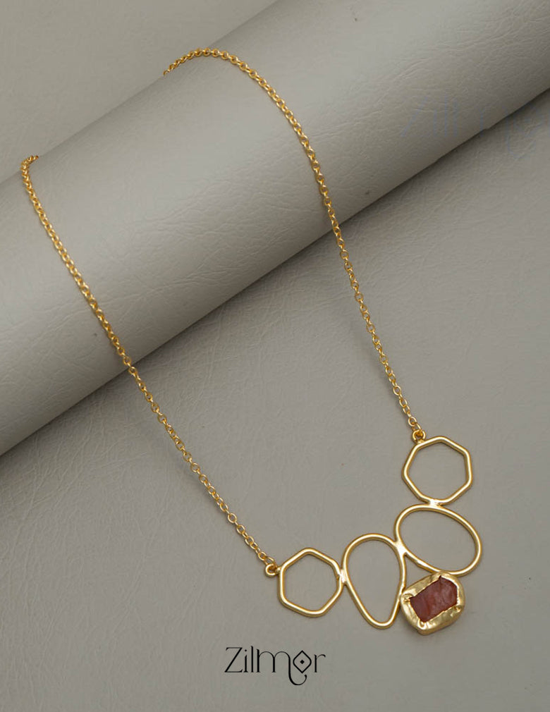 Natural Raw Stone Minimal Necklace - AS100854 4-Zilmor