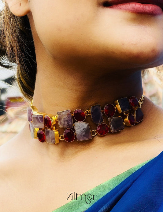 Natural Stone Necklace - (color option) - KE100237